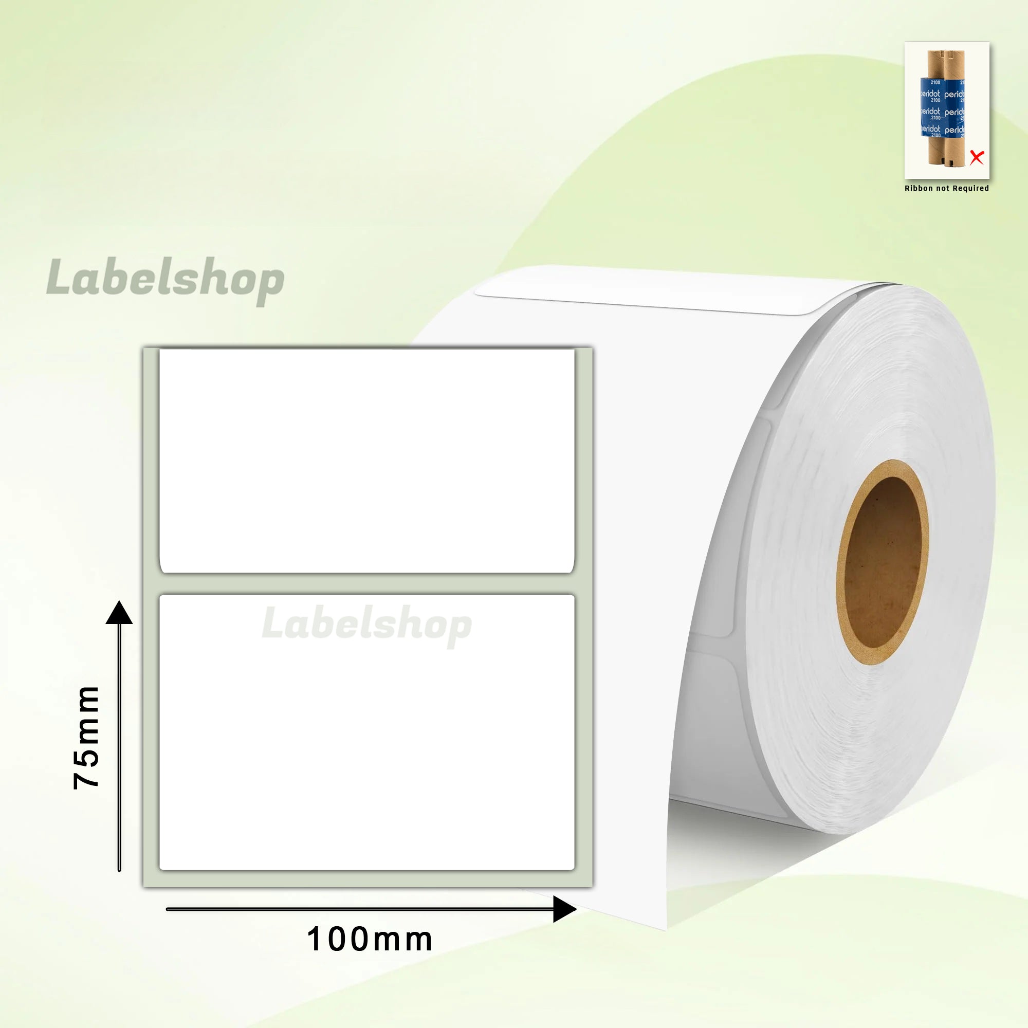 100x75 Direct Thermal Label Roll 4x3 inches 1000 stickers