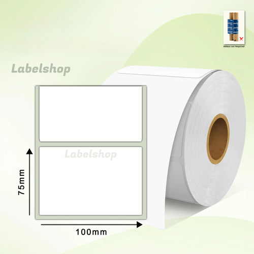 100x75 Direct Thermal Label Roll 4x3 inches 1000 stickers