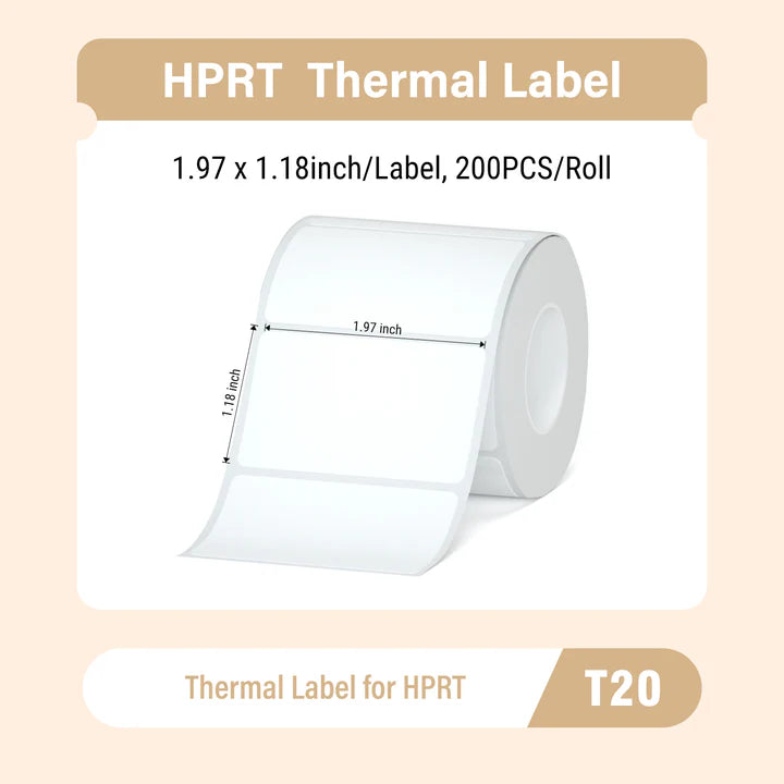 HPRT T20 Label 50x30mm (1.97" x 1.18") 200 stiickers per roll