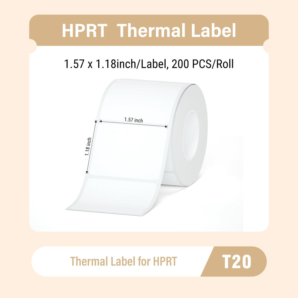 HPRT T20 Label 40x30mm (1.57" x 1.18") 200 stiickers per roll