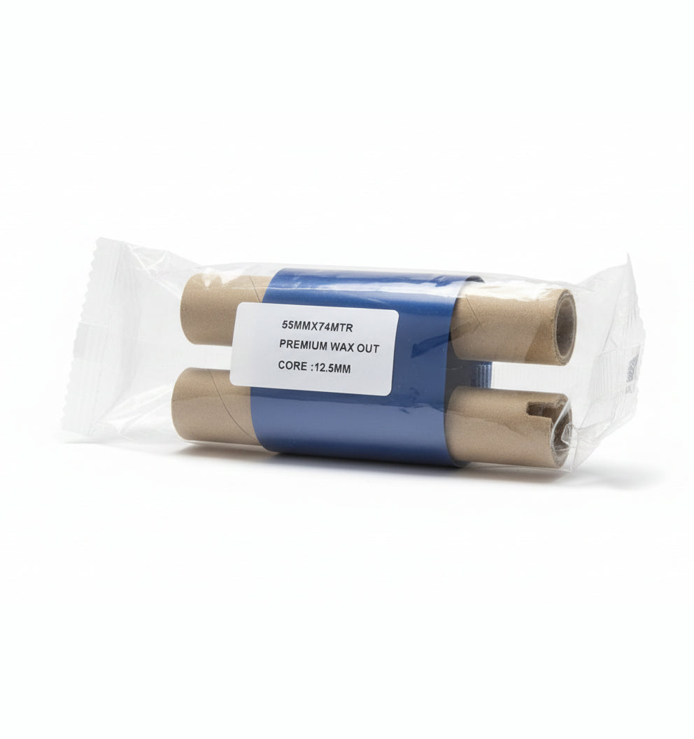 55X74 Premium Wax Ribbon Black for Thermal Transfer Label printers