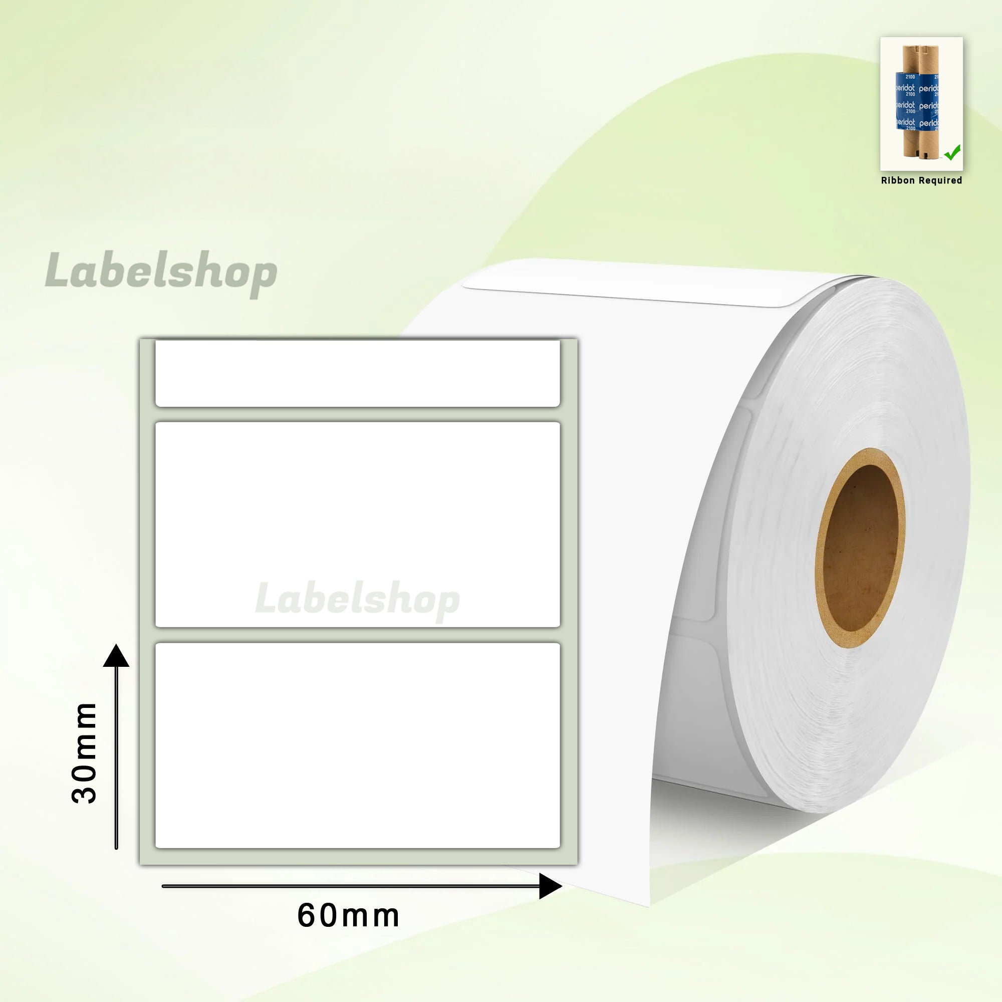 60x30 mm Thermal Transfer Label Roll 2.36x.1.18 inches 1000 stickers