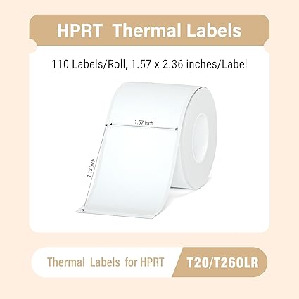 HPRT T20 Label 40x60mm (1.57" x 2.36") 90 stiickers per roll