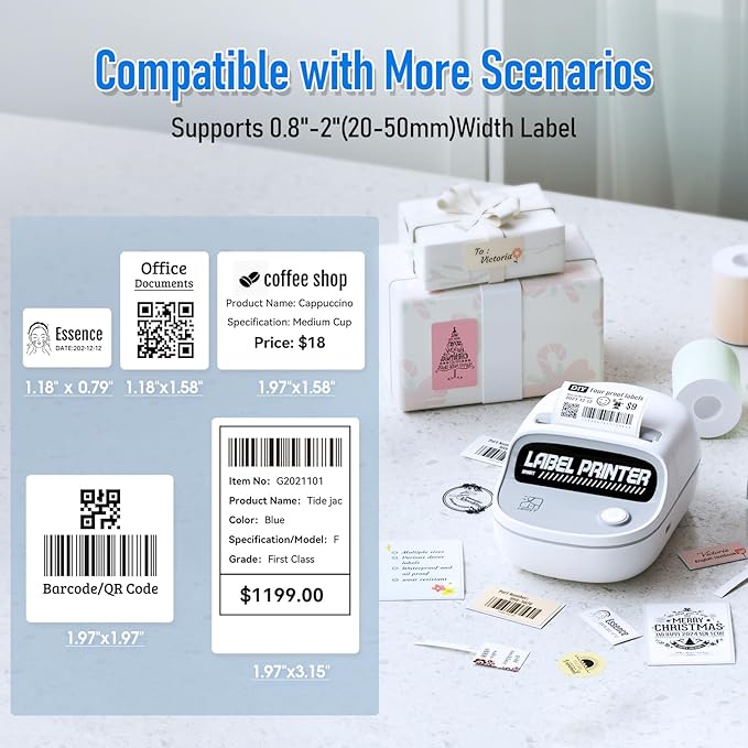 HPRT T20 Label Maker Machine with  RFID Auto Identification - Bluetooth Portable Label Printer