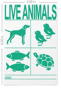 Live Animals Shipping Label 100x150mm 4x6 inches 500 stickers per roll , IATA Compliant type